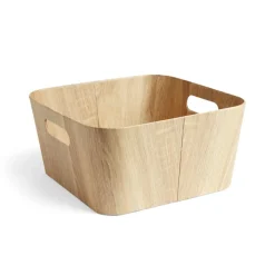 Panière carton et papier imitation bois 30x30xH15cm