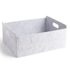 Panière coton effet feutrine 39x30,5x17cm gris