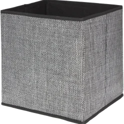 Panière cube de rangement effet papier noir