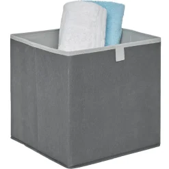 Panière cube gris anthracite et gris clair