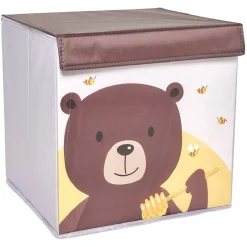 Panière cube motif animal pour enfant