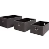 Panière déco empilable grise x3