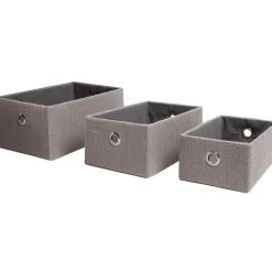 Panière déco empilable grise X3