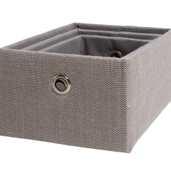 Panière déco empilable grise X3