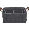 Panière déco feutrine tressée gris anthracite x4