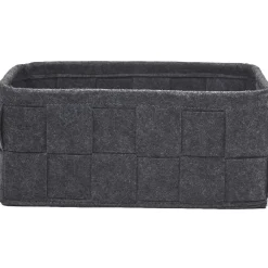 Panière déco feutrine tressée gris anthracite x4