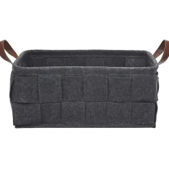Panière déco feutrine tressée gris anthracite x4