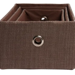 Panière déco pliable chocolat X3