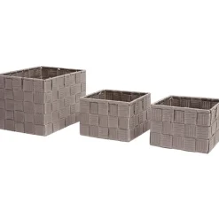 Panière déco taupe X3