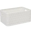 Panière de rangement blanche effet tressé 6 L