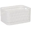 Panière de rangement blanche effet tressé 2 L