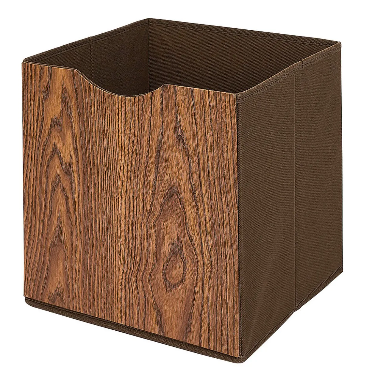 Panière de rangement Box Cube effet bois