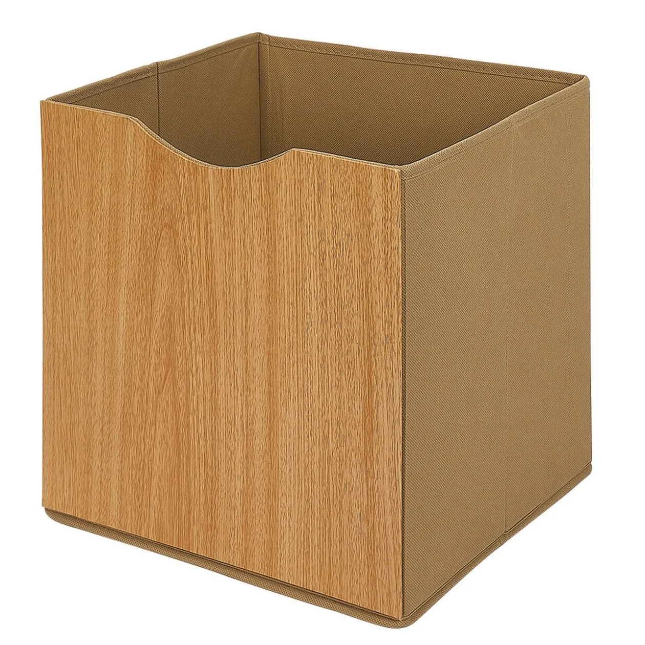 Panière de rangement Box Cube effet bois