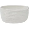 Panière de rangement coton blanc Ø22xH11cm