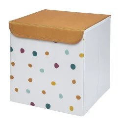 Panière de rangement enfant blanc pois multicolore