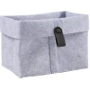 Panière de rangement feutrine gris 19x13xH18cm