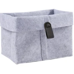 Panière de rangement feutrine gris 19x13xH18cm
