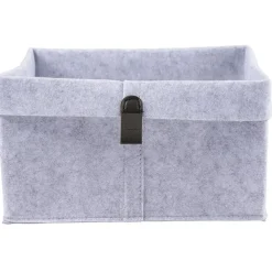 Panière de rangement feutrine gris 25x25xH18cm