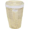 Panière de rangement Gina imitation rotin plastique beige Ø40xH55cm