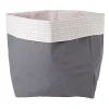 Panière de rangement grise et blanche