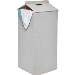 Panière de rangement haute gris clair et rose pale