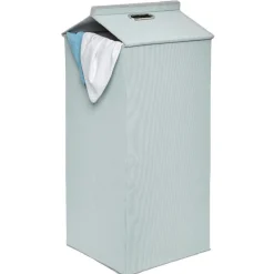 Panière de rangement haute vert d'eau et gris clair