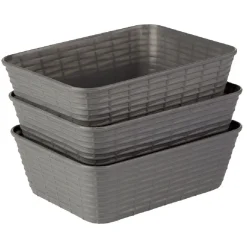 Panière de rangement L.18,7 cm plastique x3