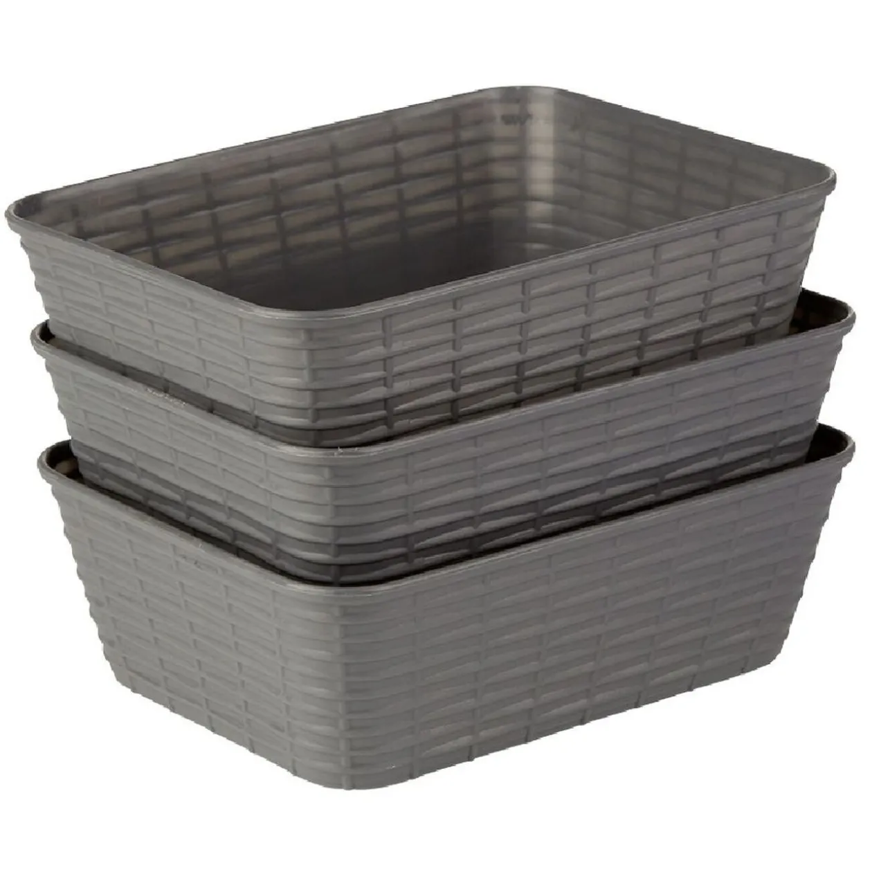 Panière de rangement L.18,7 cm plastique x3