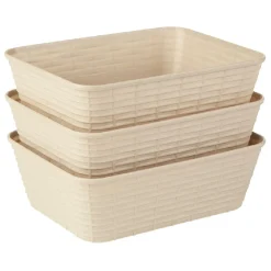 Panière de rangement L.18,7 cm plastique x3