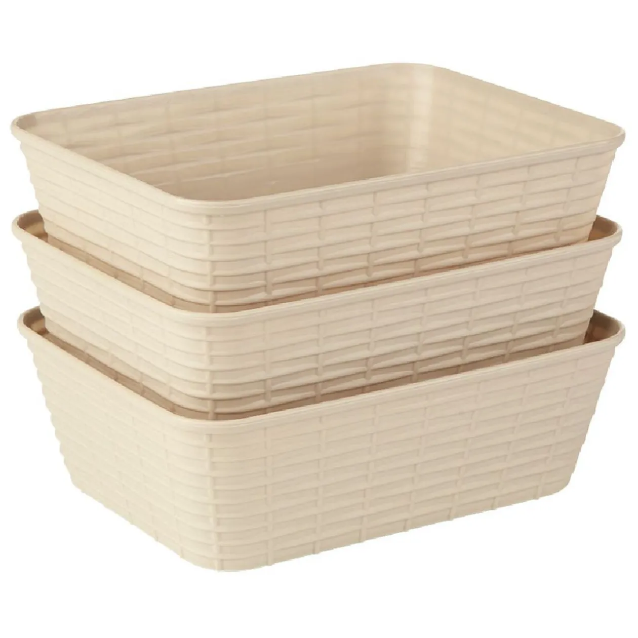 Panière de rangement L.18,7 cm plastique x3