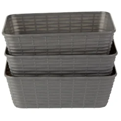 Panière de rangement L.18,7 cm plastique x3