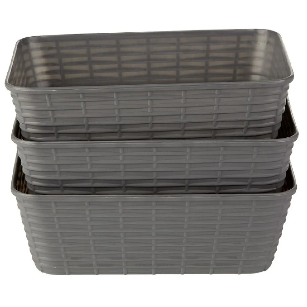 Panière de rangement L.18,7 cm plastique x3