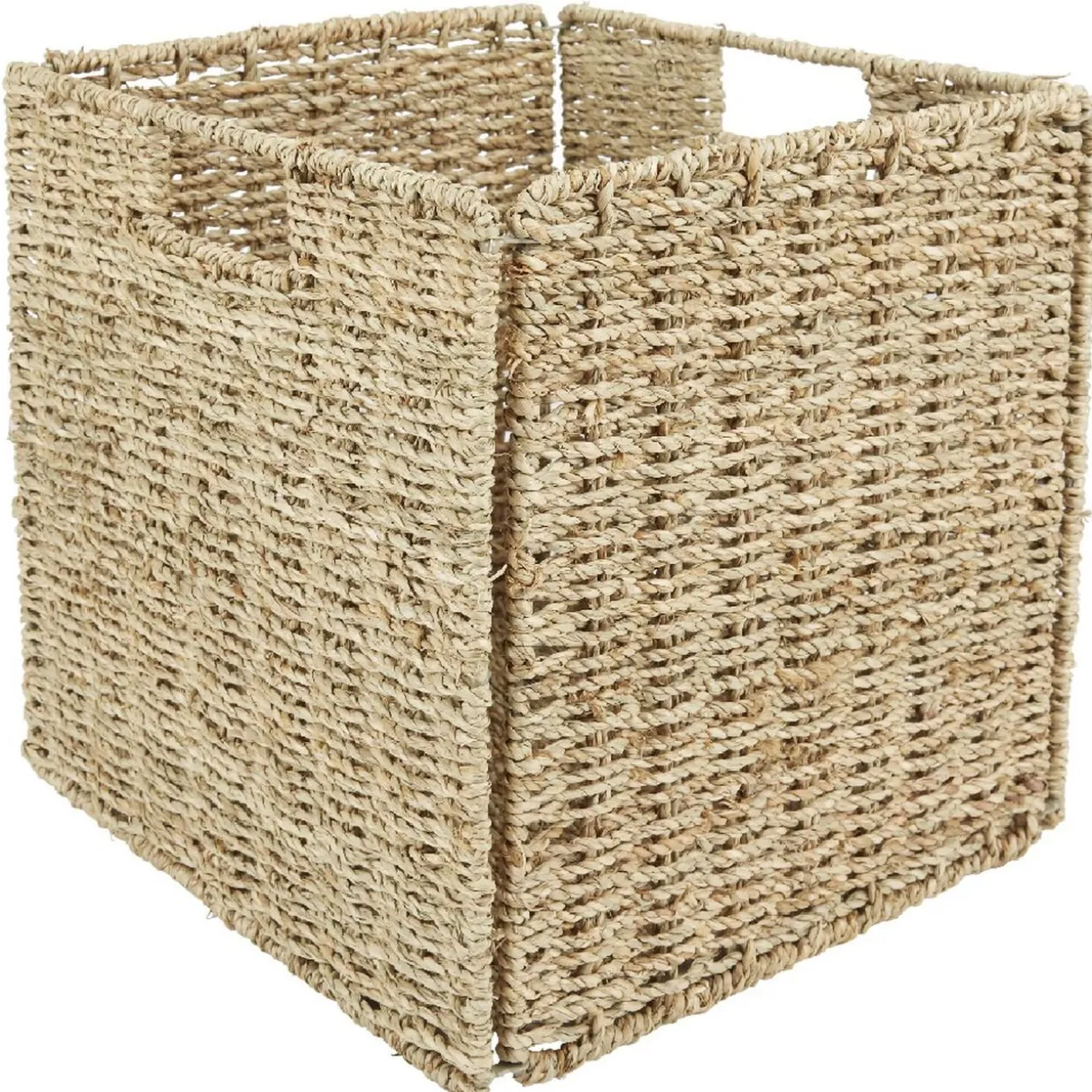 Panière de rangement métal jonc naturel