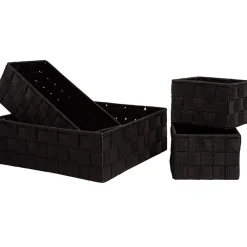 Panière de rangement noire X4