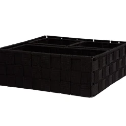 Panière de rangement noire X4