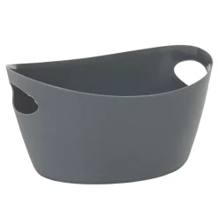 Panière de rangement ovale plastique gris