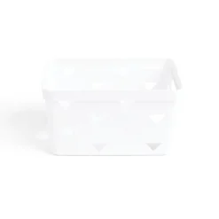 Panière de rangement plastique blanc 26x14xH18cm - modèle moyen