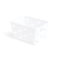 Panière de rangement plastique blanc 26x14xH18cm - modèle moyen