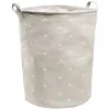 Panière de rangement ronde avec poignées enfant gris motif blanc
