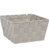 Panière de rangement tressée grise clair taille L