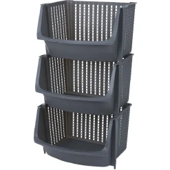 Panière de rangement x3 gris