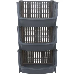 Panière de rangement x3 gris