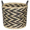 Panière design chevrons noir naturel Ø30xH26 cm - ZEBRA
