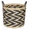 Panière design chevrons noir naturel Ø25xH23 cm - ZEBRA