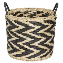 Panière design chevrons noir naturel Ø25xH23 cm - ZEBRA