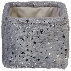 Panière effet fourrure étoile brillante