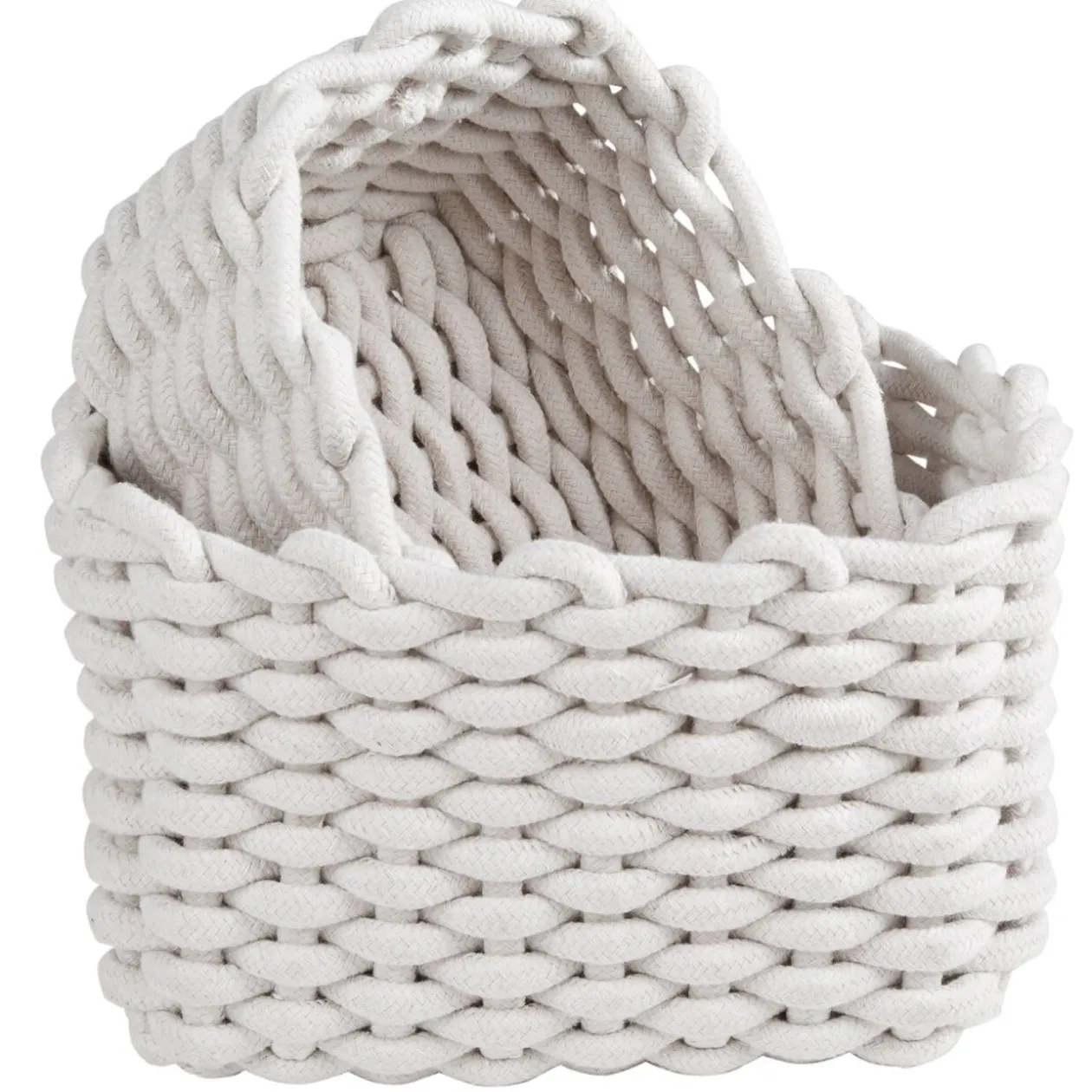Panière en coton effet tricot H13 cm