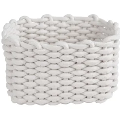 Panière en coton effet tricot 27x22xH.16 cm