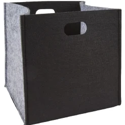 Panière en feutrine noir gris petit modèle