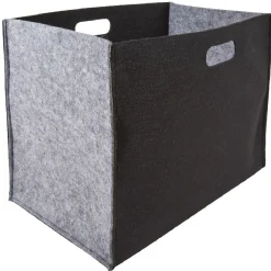 Panière en feutrine noir gris grand modèle